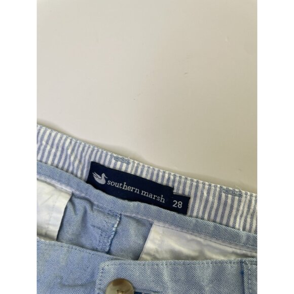 Southern Marsh Mens Shorts 28 S Chino All Over Print Duck 7” Blue - Picture 3 of 8